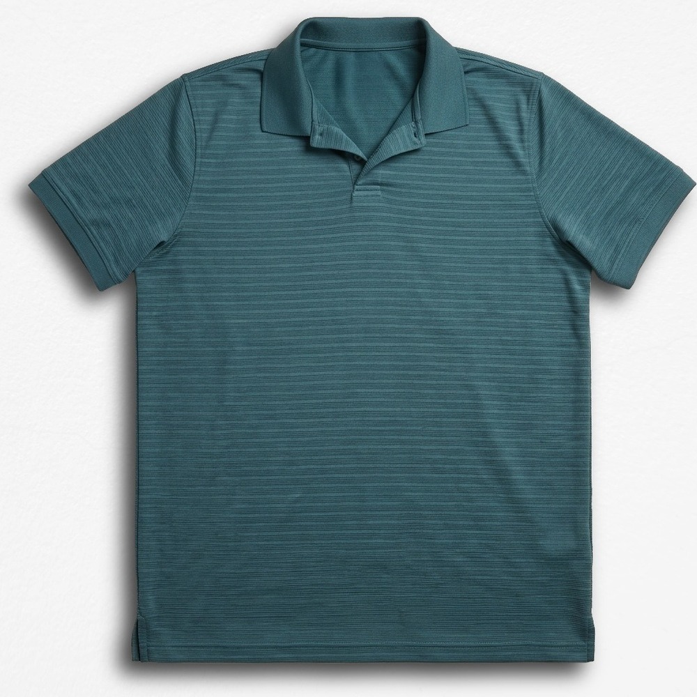 Outdoor Life Mens Polo Shirt XXLT Tall Teal Green Textured Short Sleeve Casual